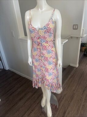 Rails Multi-Color Floral Midi Dress with Ruffle Hem